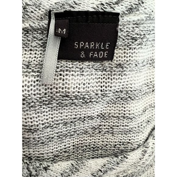 NWOT Sparkle & Fade Gray Striped Pocketed Loose Knit Top - Picture 5 of 5